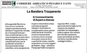 Bandiera trasparente articolo piergiorgio fabbri M5S Marche